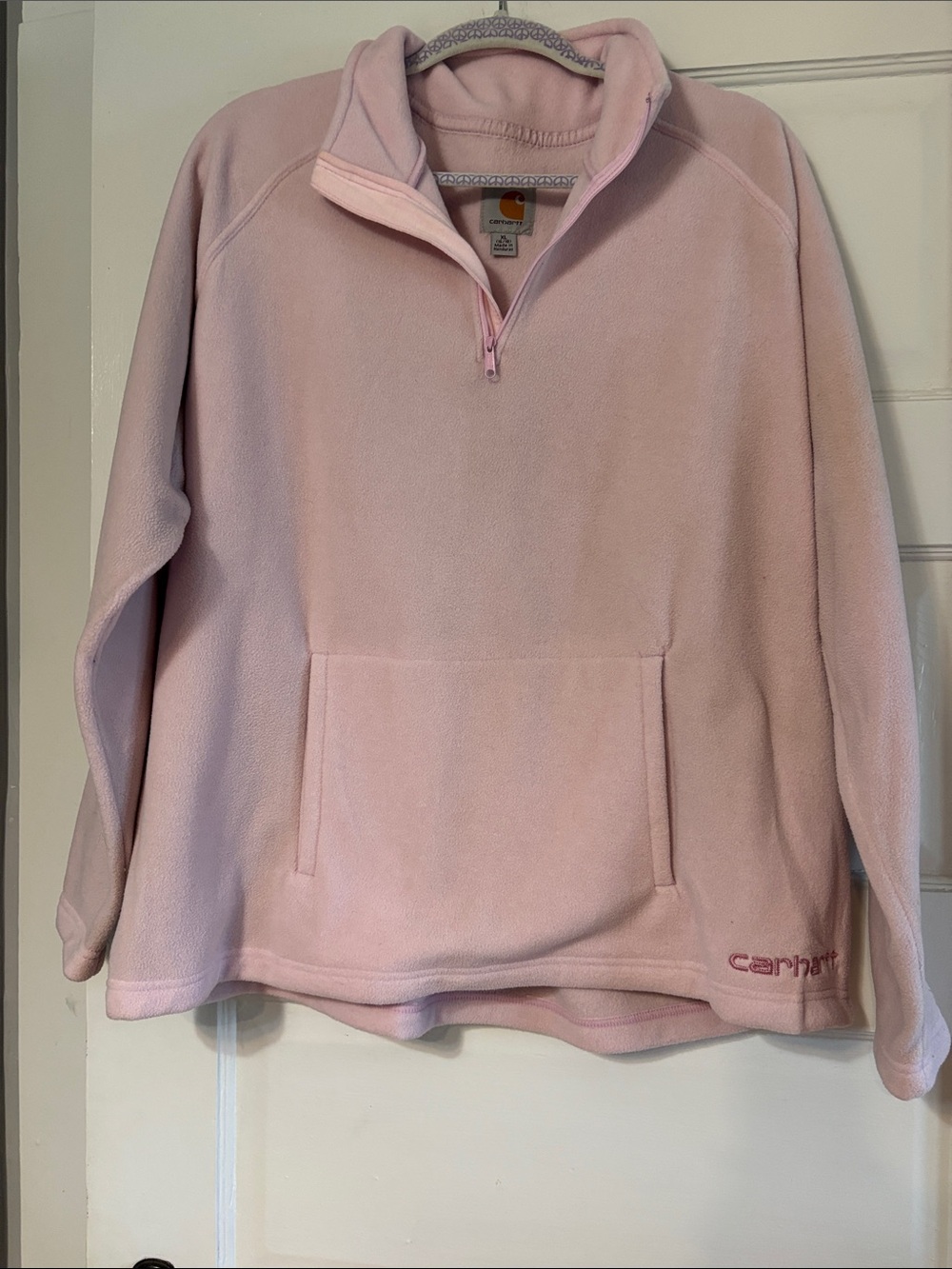 Carhartt Women's Pale Pink Quarter-Zip Fleece Pullover
